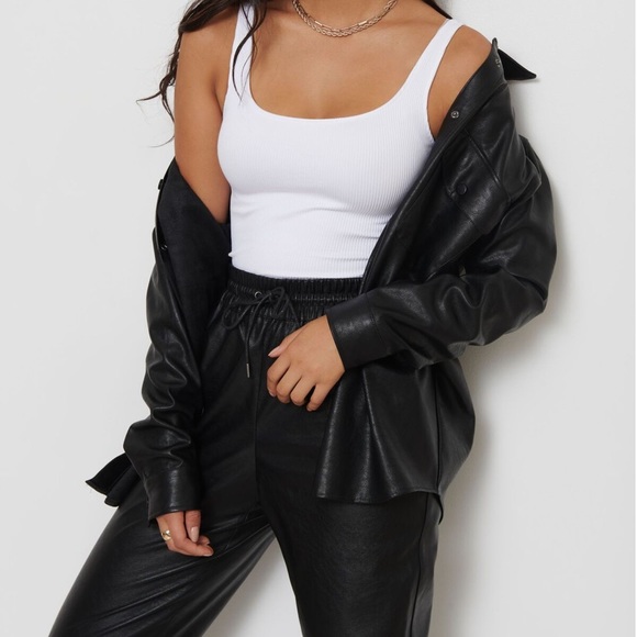 Dynamite Brooklyn Faux Leather Shacket - Picture 3 of 6